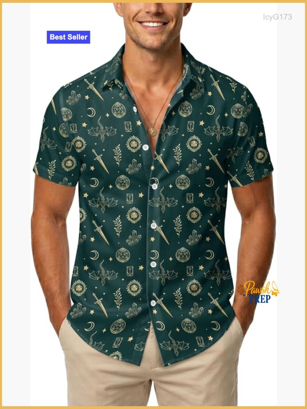 Hawaiian Button Down Short Sleeve Shirt for Men, Novelty Beach Top
